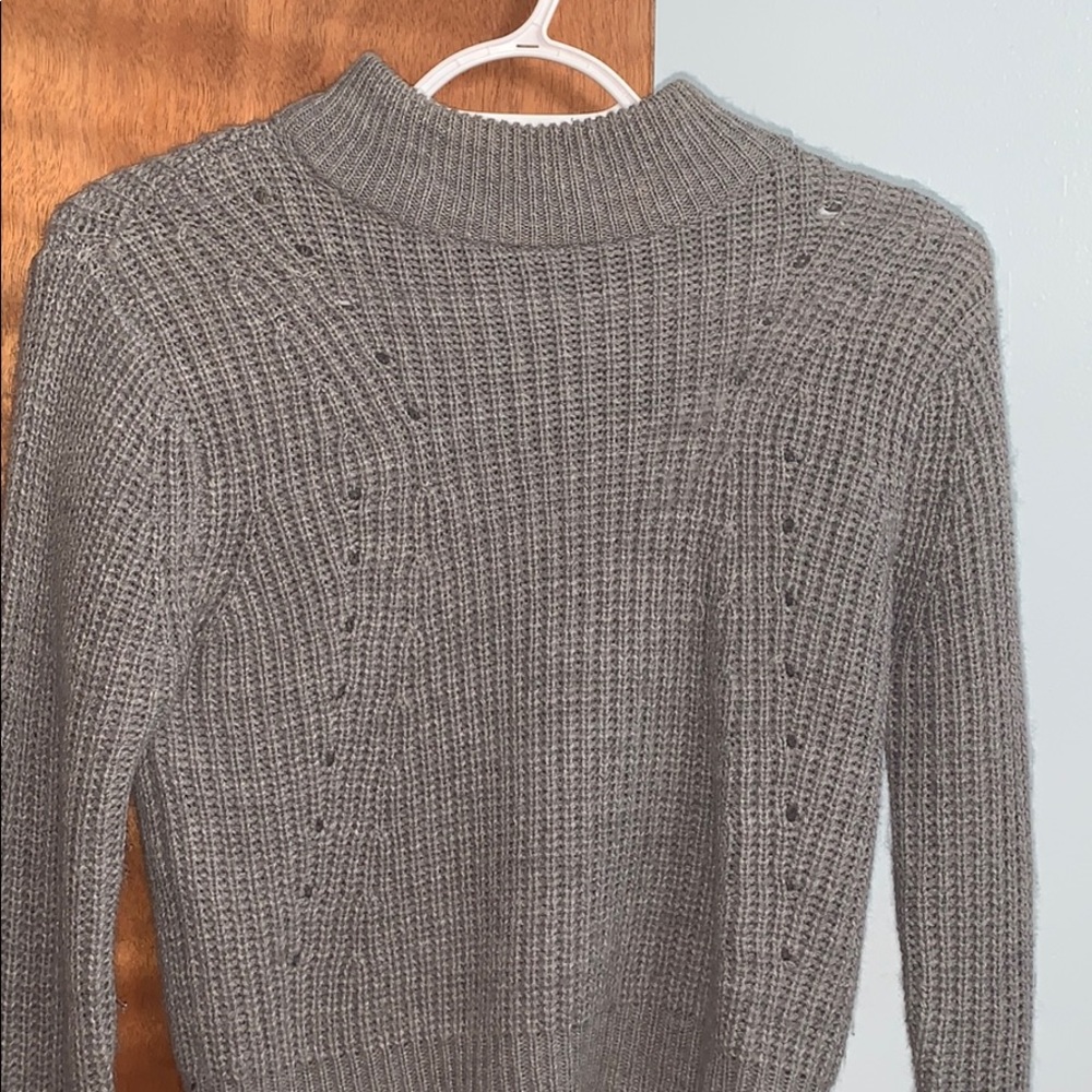 Grey Mock Neck Sweater